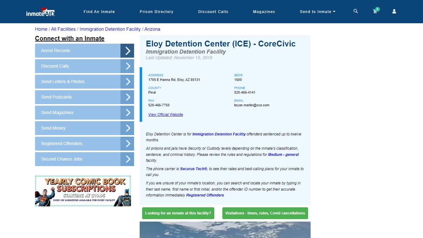 Eloy Detention Center - CoreCivic (ICE) & Inmate Search - Eloy, AZ